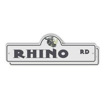 Rhino (2 Pack) Plastic Street Sign - 7 Inch X 20 Inch Gift Animal Wildlife Exotic Safari Large Nature Zoo Tough Decor Outdoors Symbol
