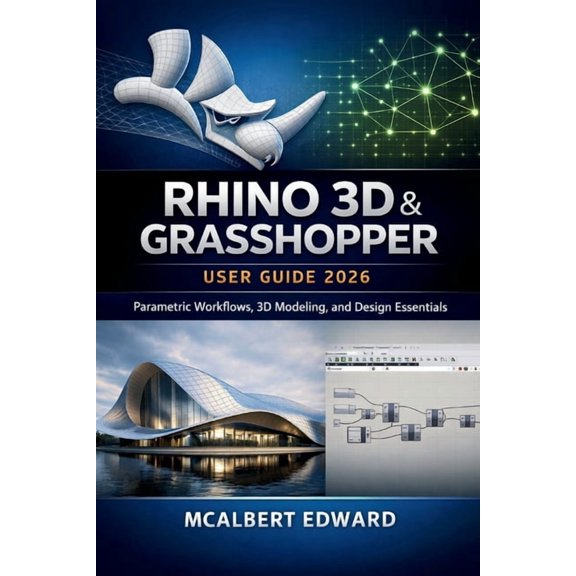 Rhino 3D & Grasshopper User Guide 2026: Parametric Workflows, 3D Modeling, and Design Essentials, (Paperback)
