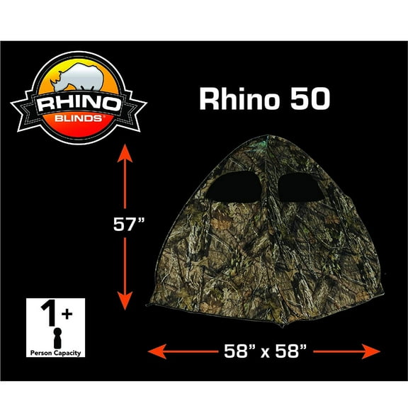 Rhino Blinds R-50 Realtree Edge 1 Person Ground Blind, Water Repellant, Lightweight