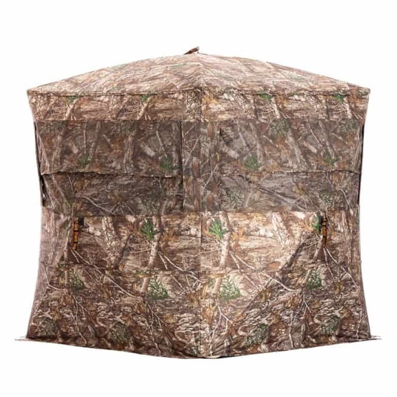 Rhino Blinds RB24 Pro RTE - 3 Man, 5 Hub Design. Most Durable Fabic. Realtree Edge 600D