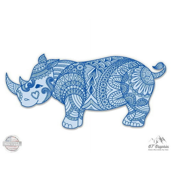 Rhino Blue - 12" Vinyl Sticker Waterproof Decal