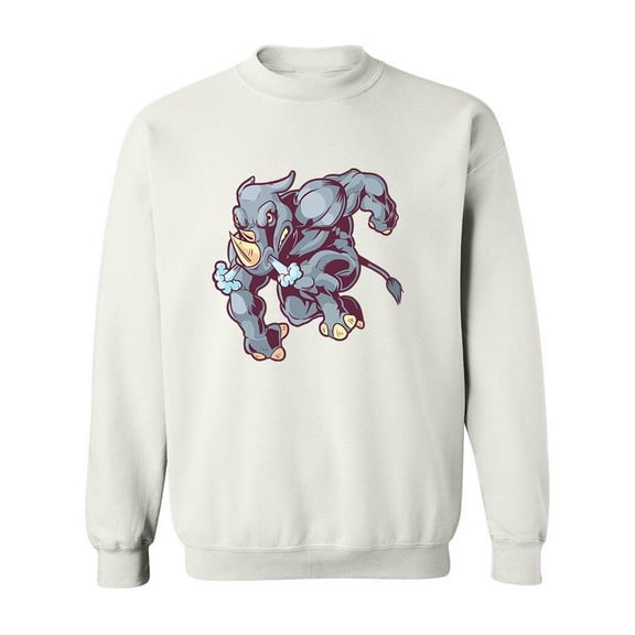 Rhino Charging To The Left Sweatshirt Men -Image by Shutterstock, Male XX-Large
