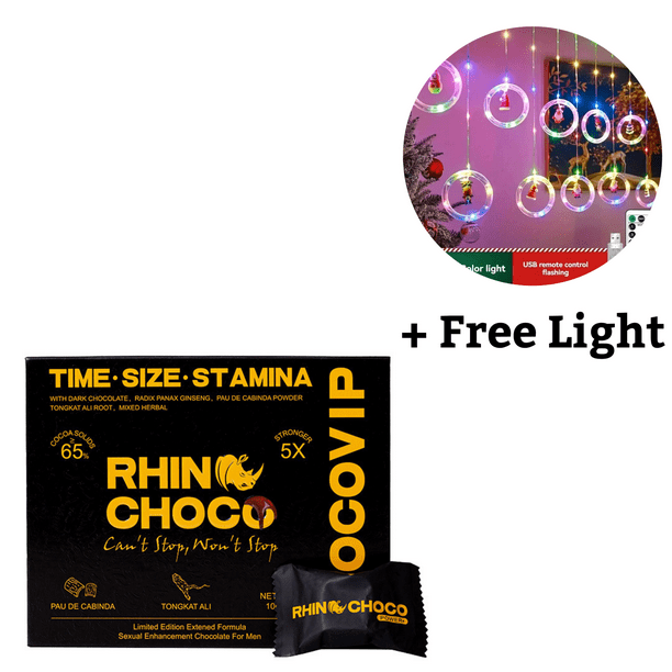 Ricoプロフ必須 Rhino-Choco VIP Dark Chocolate for Men Extra Strength (10g) Box of