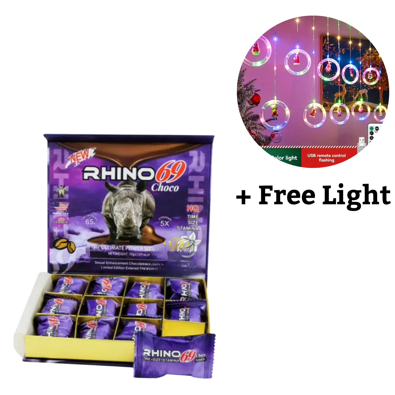 Rhino-Choco VIP Purple 69 Chocolate for Men Extra Strength