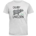 thumbnail image 1 of Rhino Chubby Unicorn Doodle Mens Soft T Shirt White X-LG, 1 of 1