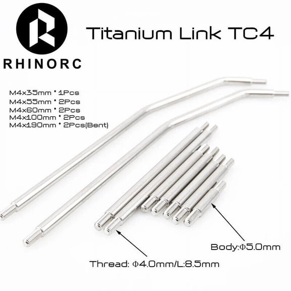Rhino D5 Thread M4 Titanium alloy Link For YUE ONE LCG Sporty Chassis RC Cralwer