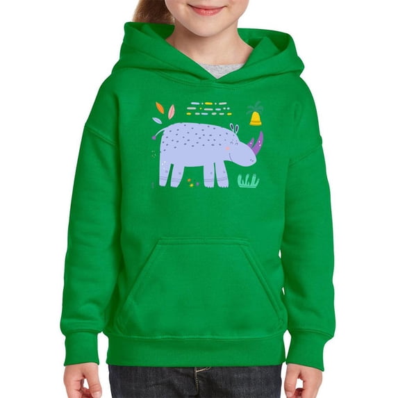 Rhino Doodle Safari Hoodie Juniors -Image by Shutterstock, Small