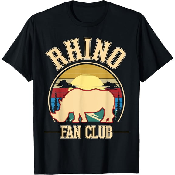 Rhino Fan Club Rhinoceros Rhino T-Shirt men and women can wear, black, white, gifts