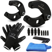Rhino Gland Nut Wrench Set, 2-Piece Adjustable Hydraulic Cylinder Spanner Wrench Kit w/ Gloves, Microfiber Towel, Pins & Allen Wrenches