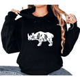 thumbnail image 1 of Rhino Graphic Sweatshirt Print Hoodie Black Wildlife Nature Silhouette Sweatshirt S-2XL Tops, 1 of 5