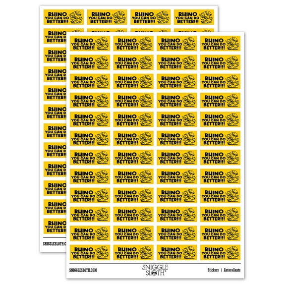 Rhino I Know You Can Do Better Teacher Student School Sticker Set - Yellow - Matte Finish - 1.25" Mini
