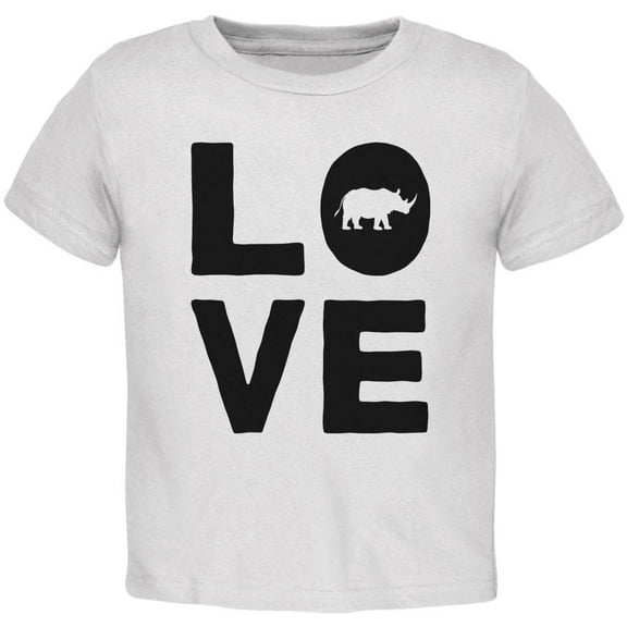Rhino Love Toddler T Shirt White 3T