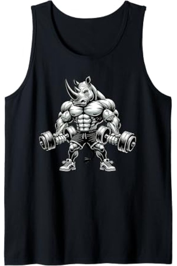 Rhino Powerlifting Weightlifting Gym Workout Tank Top Size S-3XL
