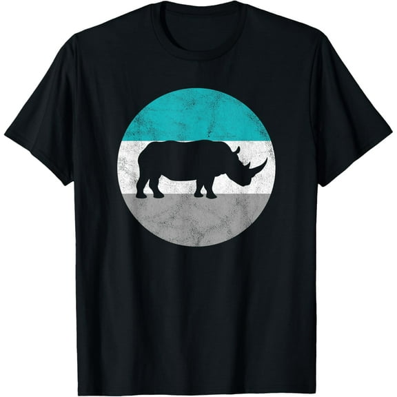Rhino Retro Rhinoceros Gift For Men or Boys T-Shirt