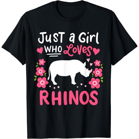 Rhino Rhinoceros Just A Girl Who Loves Rhinos Gift T-Shirt