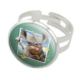 thumbnail image 1 of Rhino Rhinoceros Selfie Picture Funny Silver Plated Adjustable Novelty Ring, 1 of 4