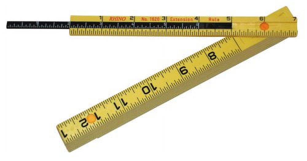 Rhino Rulers Folding Carpenters Ruler 6 Length with 6 Sliding Extension ...