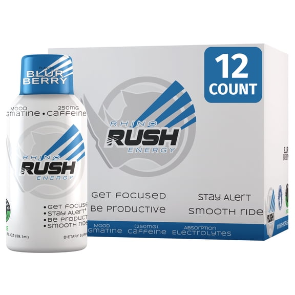 Rhino Rush Energy Blur Berry Energy Shot, 12 ct.
