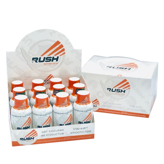 Rhino Rush Energy Just Peachy Energy Shot, 12 ct.