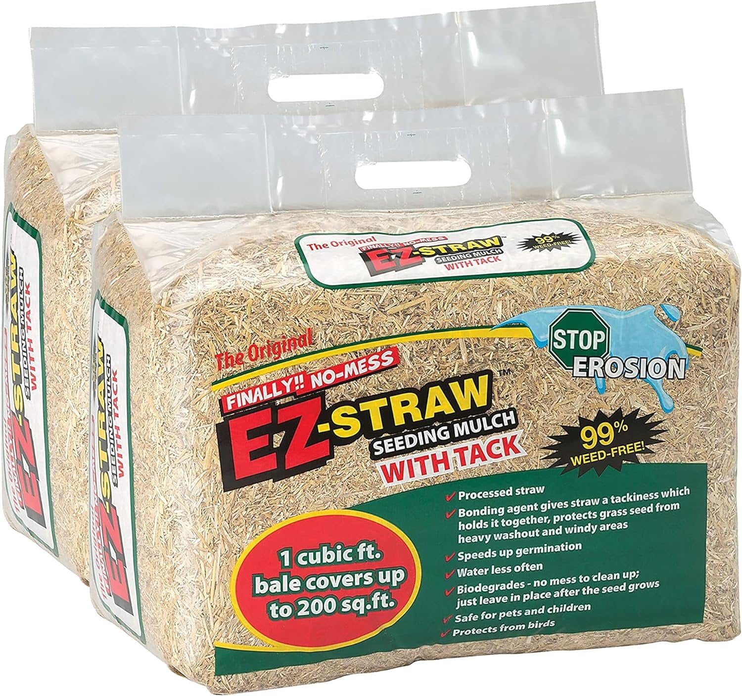 Rhino Seed EZ Straw 1 Cubic Foot Seeding Mulch Premium Processed Straw