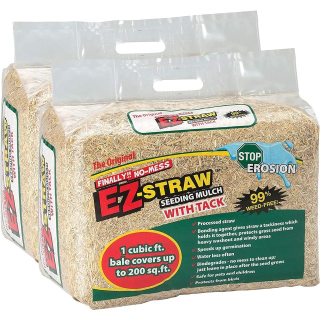 Rhino Seed EZ Straw 1 Cubic Foot Seeding Mulch Premium Processed Straw