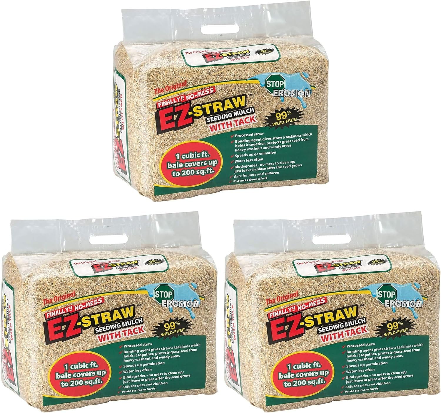 Rhino Seed EZ Straw 1 Cubic Foot Seeding Mulch Premium Processed Straw