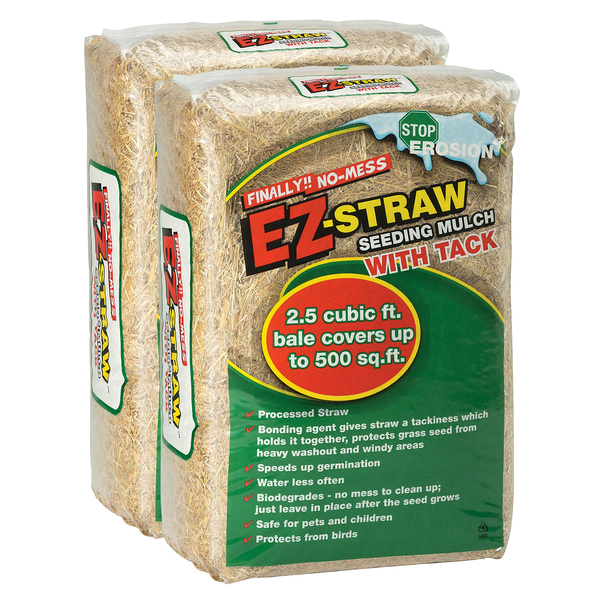 Rhino Seed EZStraw 2.5 cu. ft. 500 sq. ft. Seeding Mulch Bale (2 Pack