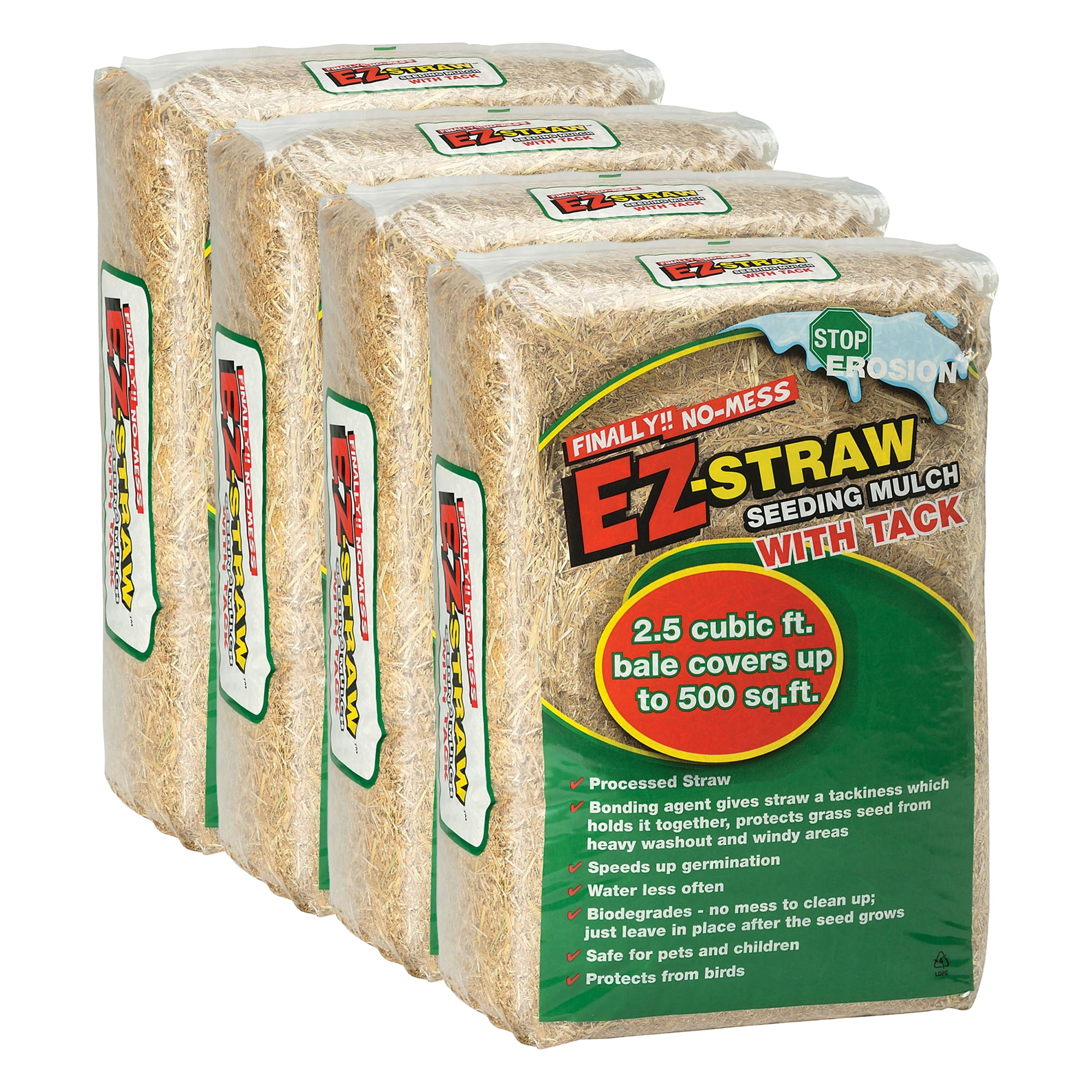 Rhino Seed EZStraw 2.5 cu. ft. 500 sq. ft. Seeding Mulch Bale (4 Pack
