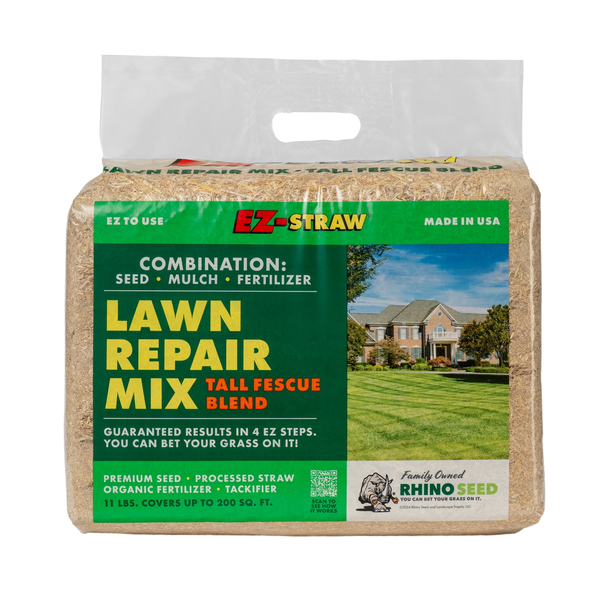 EZ-Straw Grass Seed Starter, Sun/Shade Mix Lawn Repair, 11