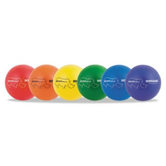 Rhino Skin Dodge Ball Set, 8'' Diameter, Assorted, 6 Balls/Set