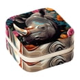 thumbnail image 1 of Rhino Travel Portable Square Jewelry Box Earring Necklace Bracelet Holder Display Case Organizer Box, Decorative Jewelry Stand Storage Box, 1 of 6