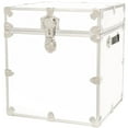 thumbnail image 1 of Rhino Trunk & Case Cube Leather Embossed Vinyl Trunk, College, Home & Storage 18"x18"x20" (White), 1 of 5