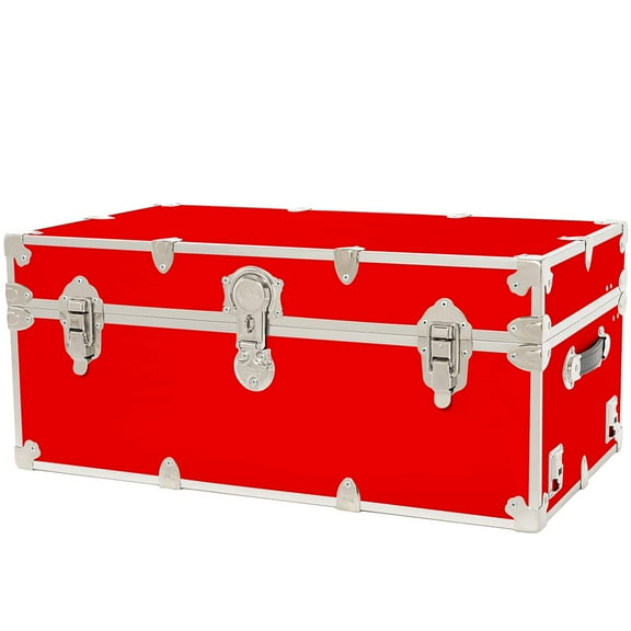 Rhino Trunk & Case Large Armor Trunk - Summer Camp, College, Storage 32"x18"x14" (Red)
