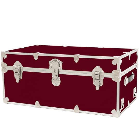 Rhino Trunk & Case Large Armor Trunk - Summer Camp, College, Storage 32"x18"x14" (Wine)