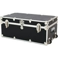 thumbnail image 1 of Rhino Trunk & Case Large Essential College Trunk with Wheels - Secure Dorm Storage Chest - Ideal Footlocker for Students - Strong Trunks with 1000+ Pound Sitting Capacity 32"x18"x14" (Black), 1 of 5