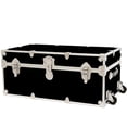 thumbnail image 1 of Rhino Trunk & Case XL Leather Embossed Vinyl Trunk with Removable Wheels, Summer Camp, College, Storage 34"x20"x15" (Black), 1 of 9