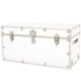 thumbnail image 1 of Rhino Trunk & Case XXL Leather Embossed Vinyl Trunk, College, Home & Office Storage 36"x18"x18" (White), 1 of 5