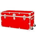 thumbnail image 1 of Rhino Trunk & Case XXL Leather Embossed Vinyl Trunk with Removable Wheels, College, Home & Office Storage 36"x18"x18" (Red), 1 of 5