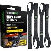 Rhino USA - 1.6" x 17" Soft Loop Tie-Down Straps (4-Pack) - 10,427lbs Max Break Strength (2" H, 9oz)