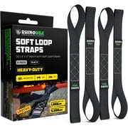 Rhino USA - 1.6 x 17 Soft Loop Tie-Down Straps (4-Pack) - 10,427lbs Max Break Strength (2 H, 9oz)
