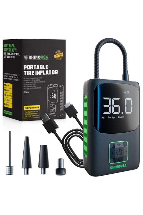 150 PSI Tire Inflator Portable Air Compressor Upgraded Air Pump with Digital Pressure Gauge