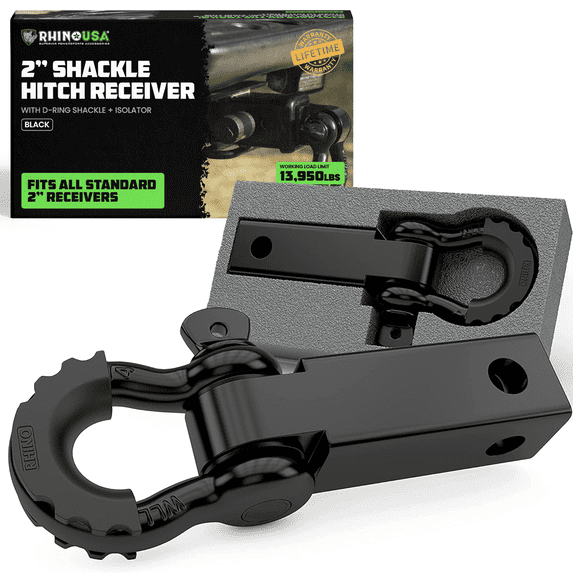 Rhino USA Shackle Hitch Receiver (Fits 2" Receivers) Best Towing Accessories for Truck, Jeep, & More
