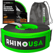Rhino USA 3 x 20 Ultimate Recovery Tow Strap - 31,518lb Break Strength 4lb, 4in H