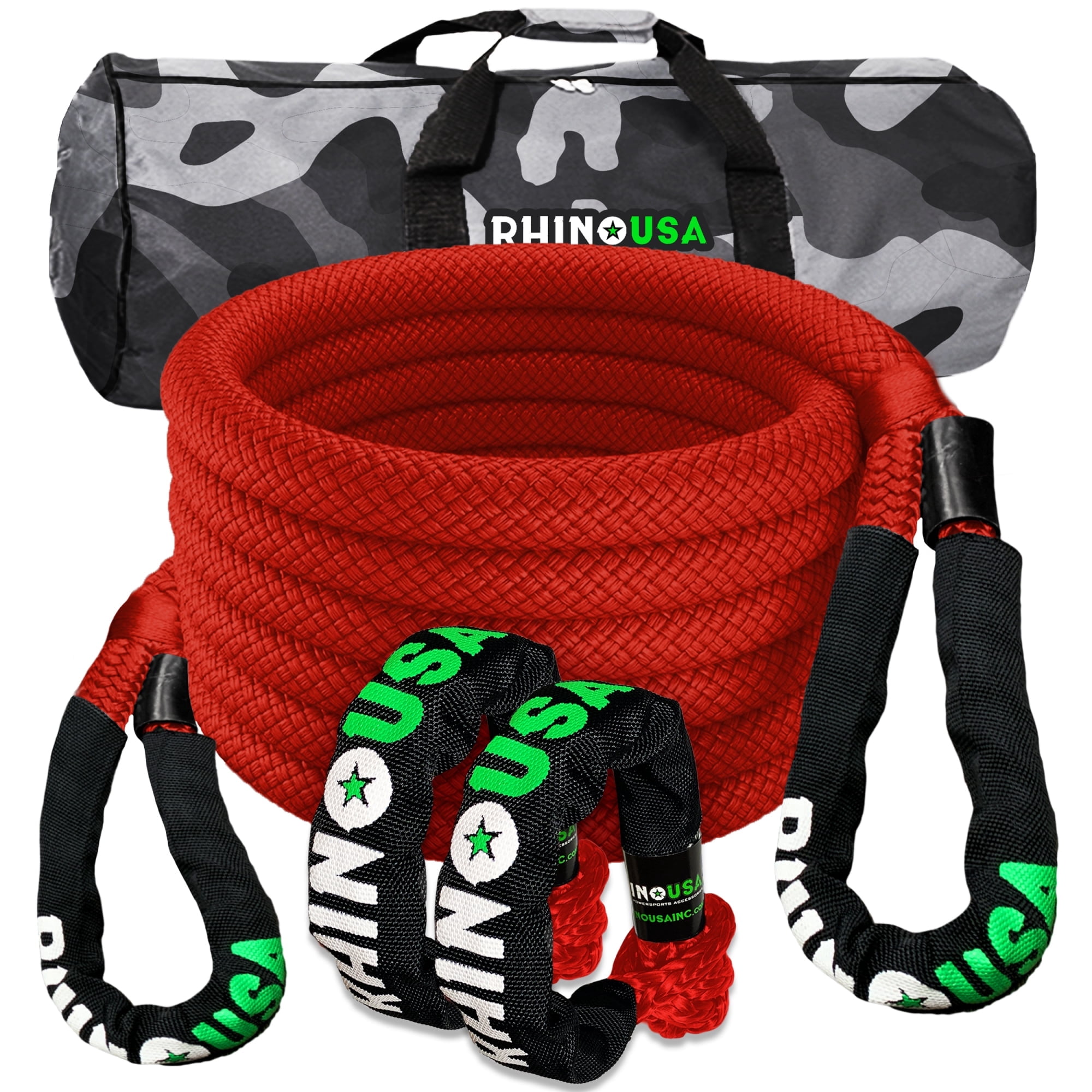 Sign Shackles Rhino USA Kinetic Rope Recovery Kit (7/8in x 30ft) - Heavy Duty Offroad ...