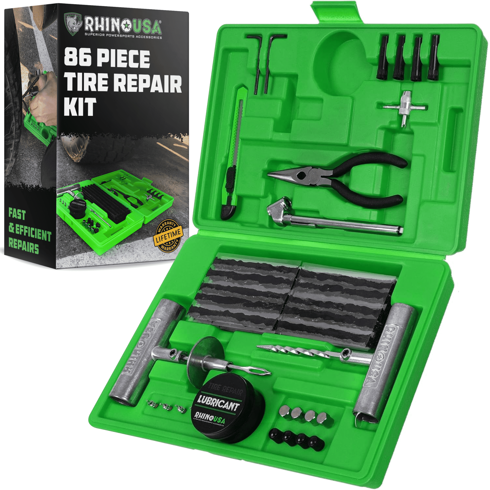 Vomeko Tire Repair Kit Flat Tire Repair Kit Tire Plug Kit For Truck, RV, SUV, ATV, Motorcycle, Car, Tractor, Trailer Flat Tire Puncture Repair - View #3