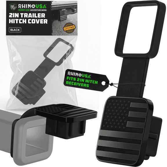 Rhino USA American Flag Trailer Hitch Cover for 2 Inch Receivers - Protects Tow Hitch Covers From Dust, Water, Mud and Snow - Ultimate Hitch Covers for Trucks, Jeep, Tacoma, Ford, GMC & more!