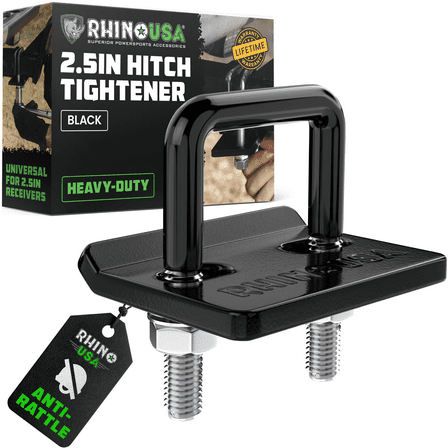 Rhino USA Class V Hitch Tightener Anti-Rattle Clamp - Heavy Duty Steel Stabilizer for 2.5in Hitch
