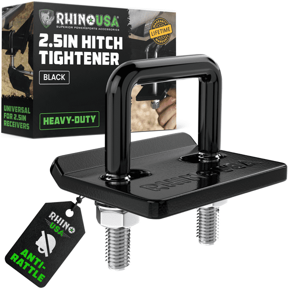 Rhino USA Class V Hitch Tightener Anti-Rattle Clamp - Heavy Duty Steel Stabilizer for 2.5in Hitch