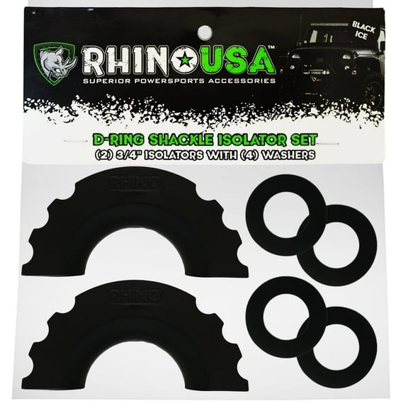 Rhino USA D-Ring Shackle Isolators (2) with Washers Included (4) - Fits Standard 3/4 Shackles