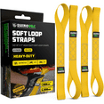thumbnail image 1 of Rhino USA Heavy Duty 1.6 x 17 inch Soft Loop Tie Down Straps - 5,000 lbs Break Strength (Yellow 4pack), 1 of 7